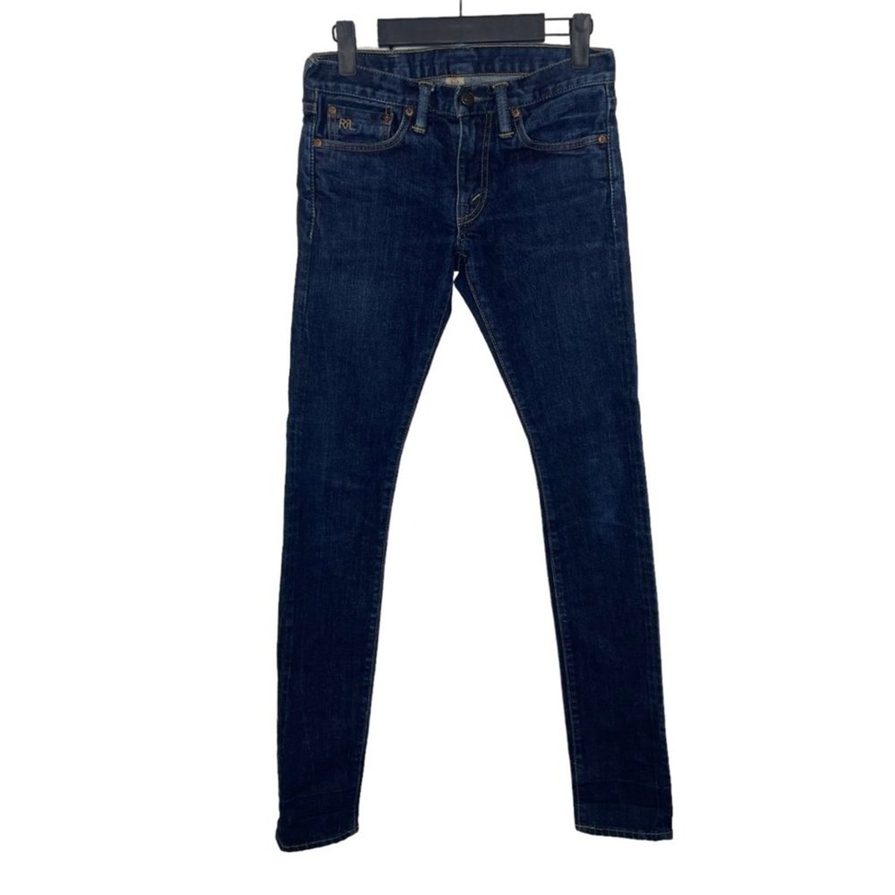 RRL Ralph Lauren Skinny Fit Jeans Vintage Rinse Dark Wash USA Made Size 25